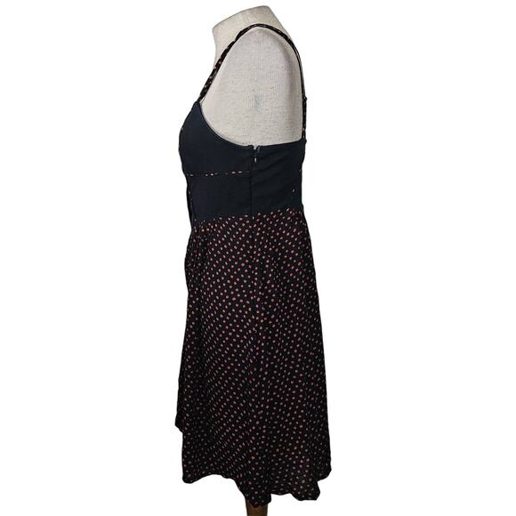 Black and Red Polka Dot Spaghetti Strap Mini Dress Size 4 - Picture 4 of 4